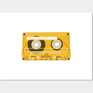 Cassette Tape (Orange-Yellow Colorway) Analog / Music Posters and Art